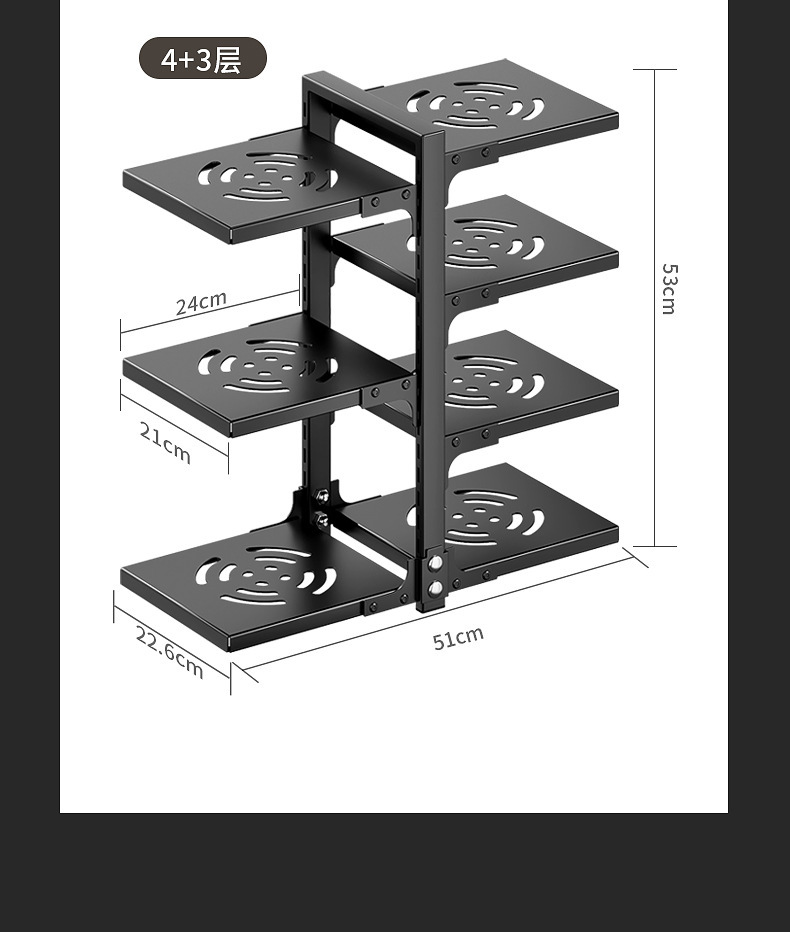 厨房置物架家用多层放锅架子多功能台面下水槽橱柜双边锅具收纳架详情12