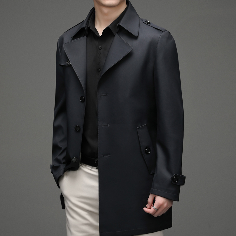 Cross-border super-largo hombre trenco de otoño moda guapo chaqueta de negocios casual ropa de primavera y otoño hombre
