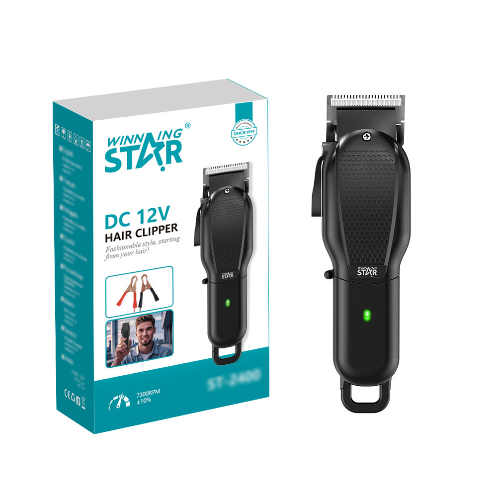 Winning Star Cross-border nuevo cortapelos eléctricos de comercio exterior para uso doméstico conveniente clip de 12V para recargar tijeras de peluquería