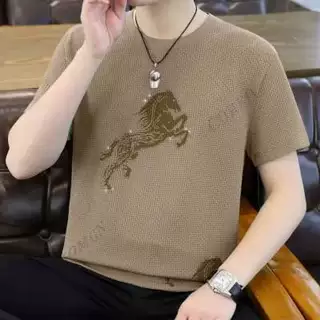 新款短袖t恤男士夏季潮牌男装半袖休闲速干男款上衣欧货冰丝2026