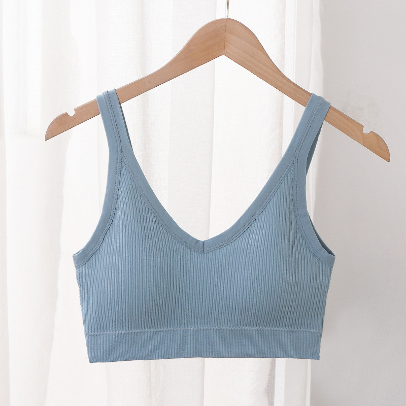 Seamless beauty back push up Correa inalámbrica chaleco en el pecho taza de una pieza fija de las mujeres anti-exposición tubo interior chaleco superior