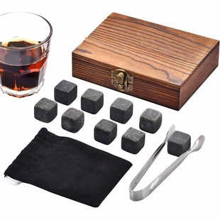 Wooden Whiskey Glass Box Ice Wine Stone Packaging Box Gift Set Double Cup Storage Box Can Be Customized