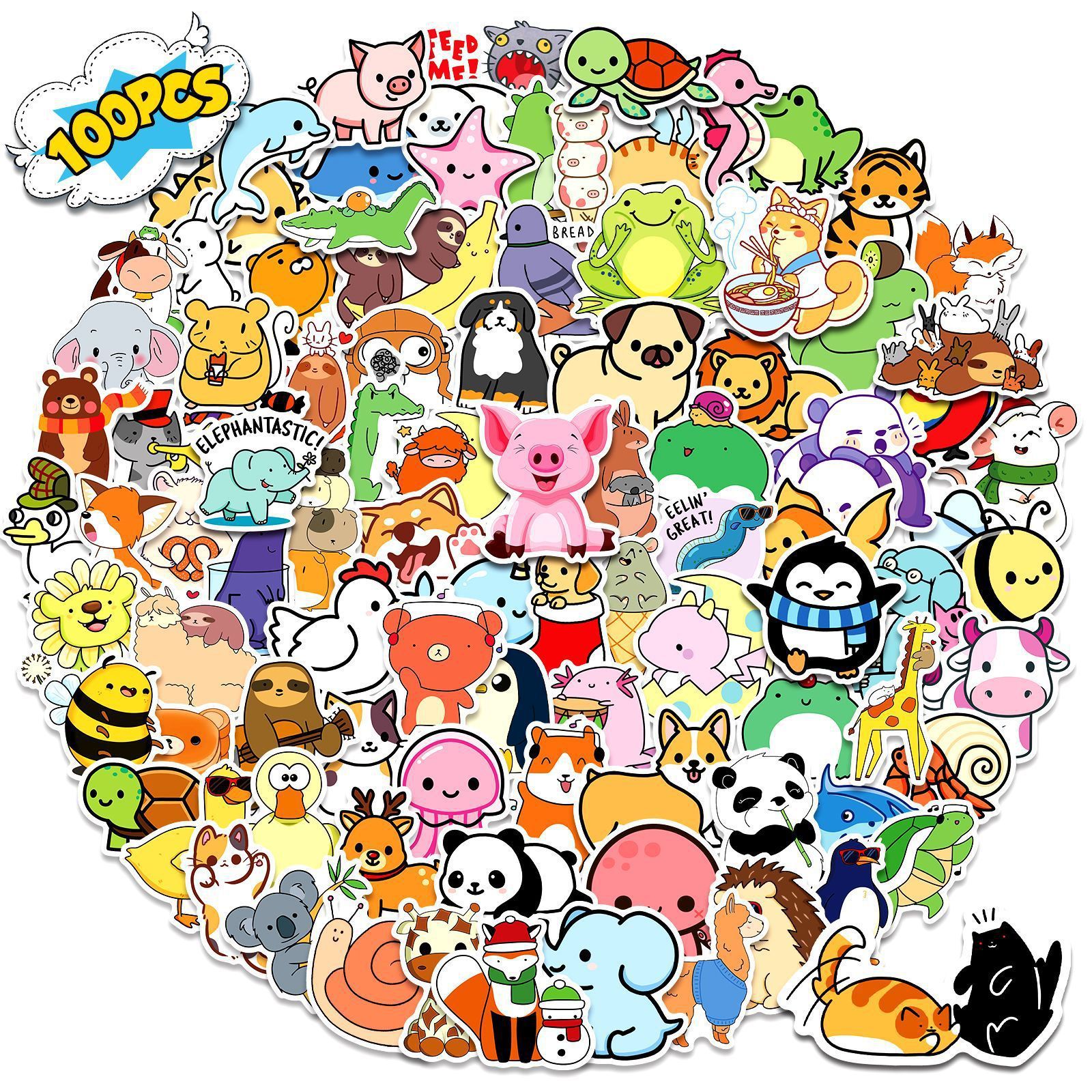 50-100 lindo pequeño animal pegatinas kindergarten estudiante niños recompensa de dibujos animados animal Avatar pegatinas