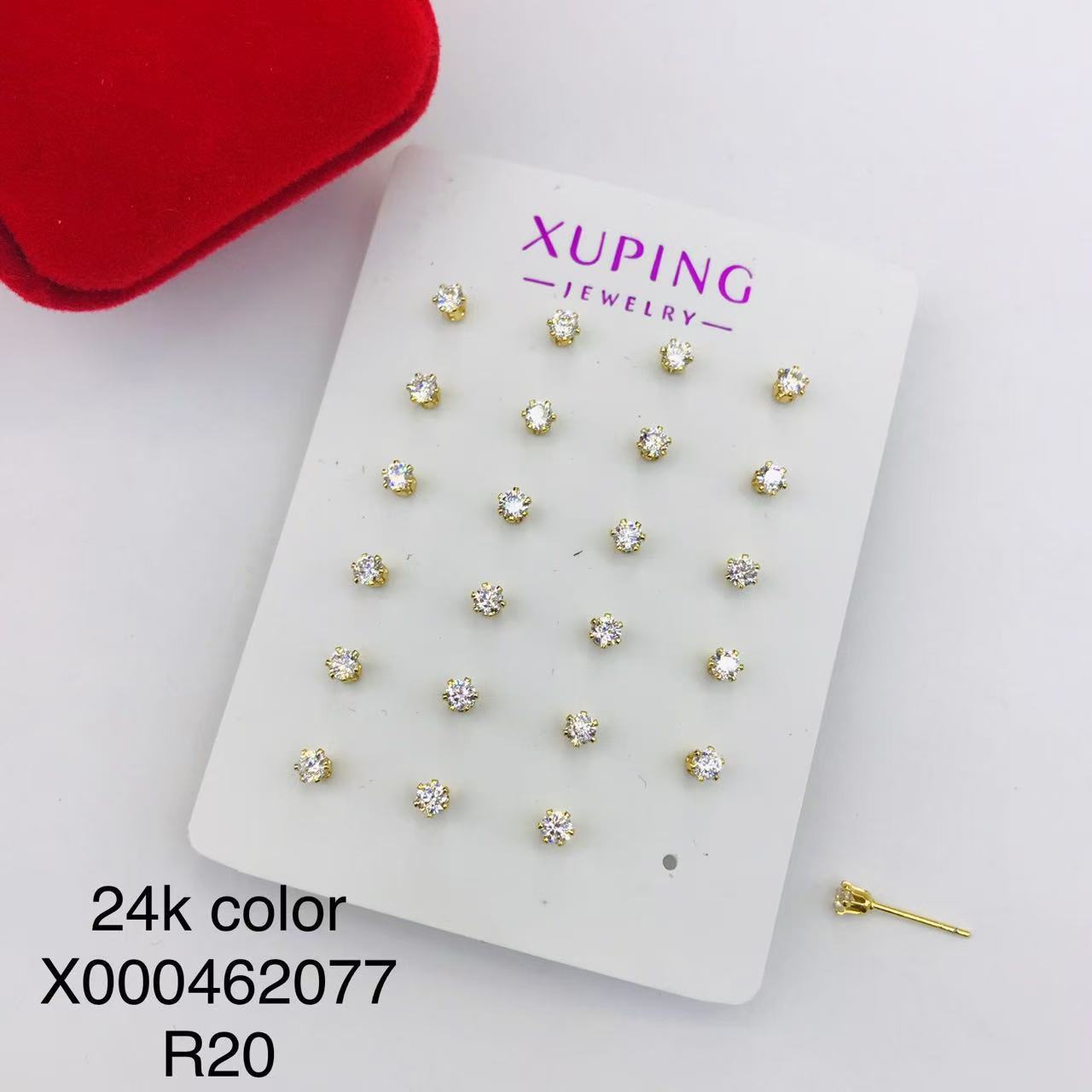 Pendientes de botón con circonita de aleación – joyería minimalista en color dorado unisex