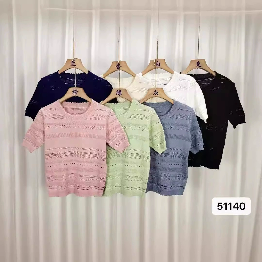 Knitted summer cute base body-friendly sweater, fitted