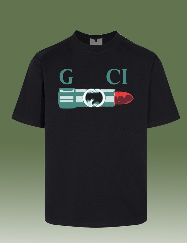 GUクロスボーダー正規版25SSクラシック新作ダブルG漫画レタープリントカップル半袖Tシャツファッション|undefined