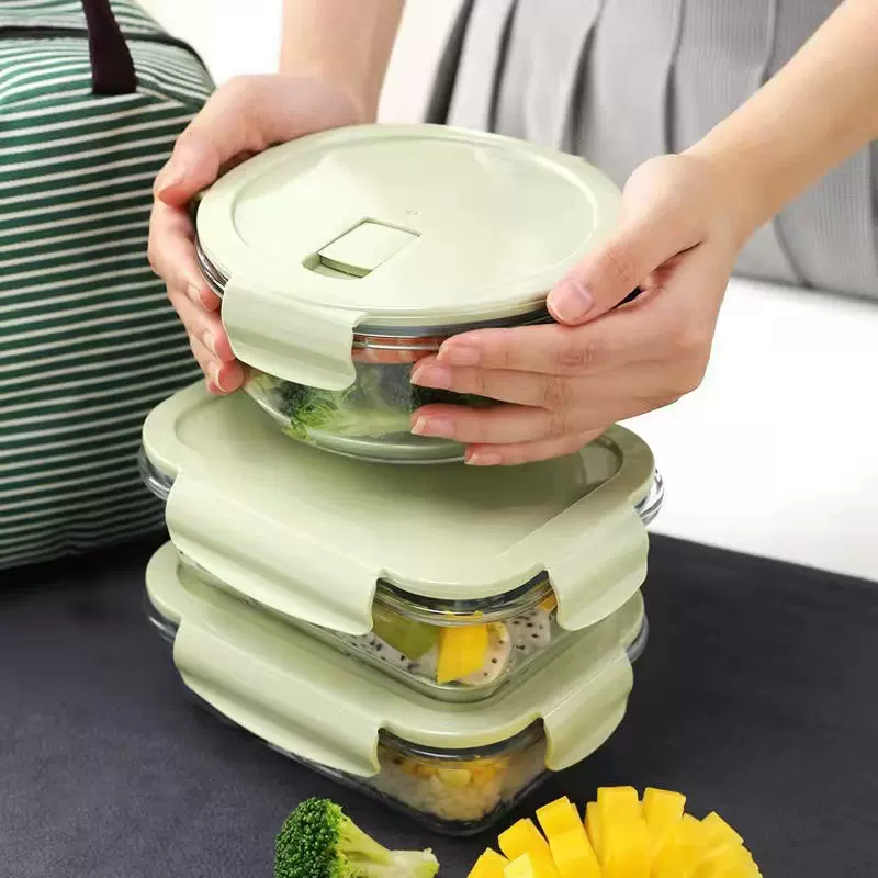 玻璃饭盒可微波炉加热保鲜盒上班族带饭餐盒套装保温便当盒储物