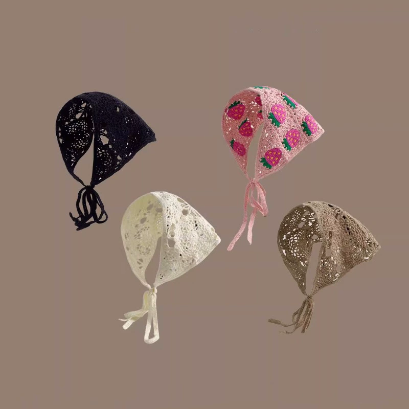 Весна и Осень корейская мода вязаный крючок с полым треугольным шарфом женский сладкий милый и милый девчушка с цветочным платком