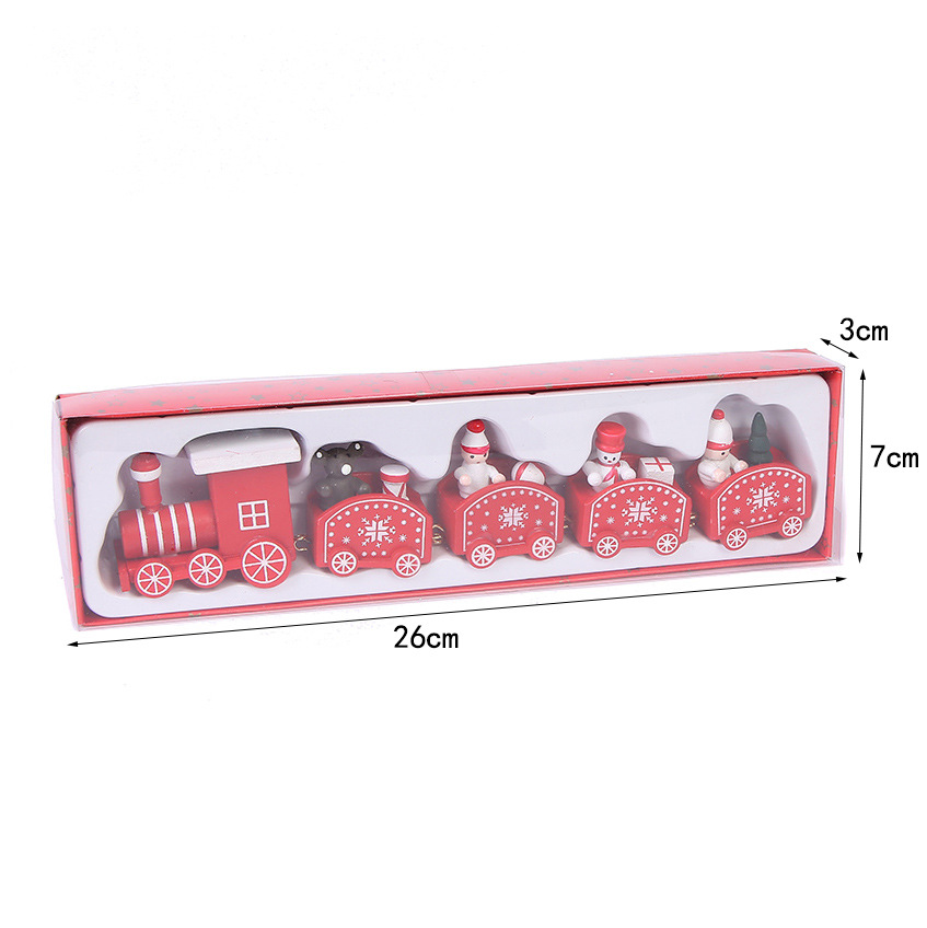 Cute Style Christmas Cute Train Wood Party Carnival Decorative Props