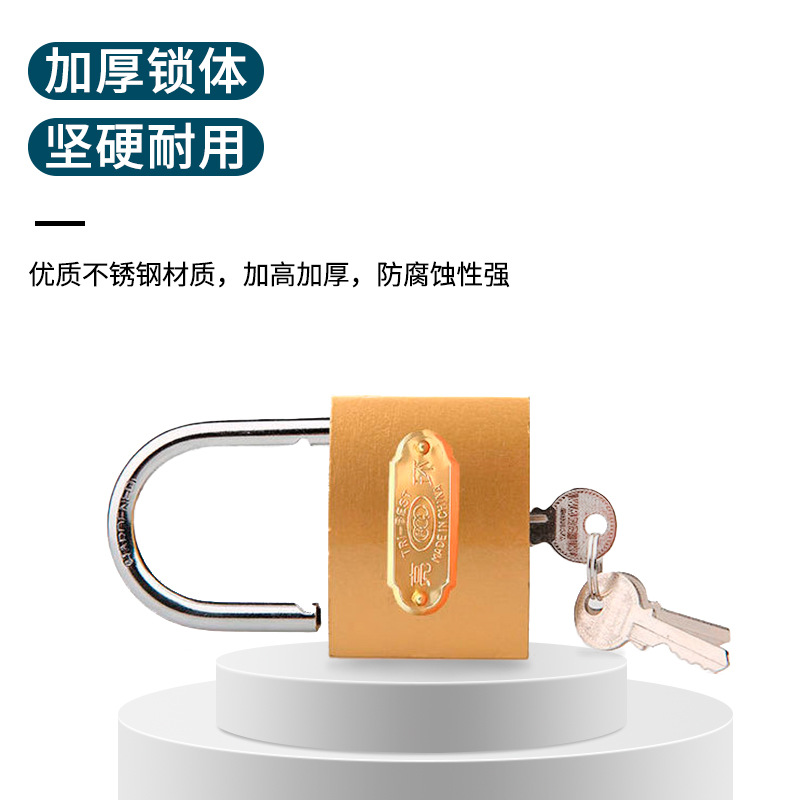 Candado de cobre de imitación genuino, cerradura antirrobo abierta simple general, gabinete impermeable y antioxidante para el hogar, cerradura pequeña con núcleo de cobre a prueba de palanca