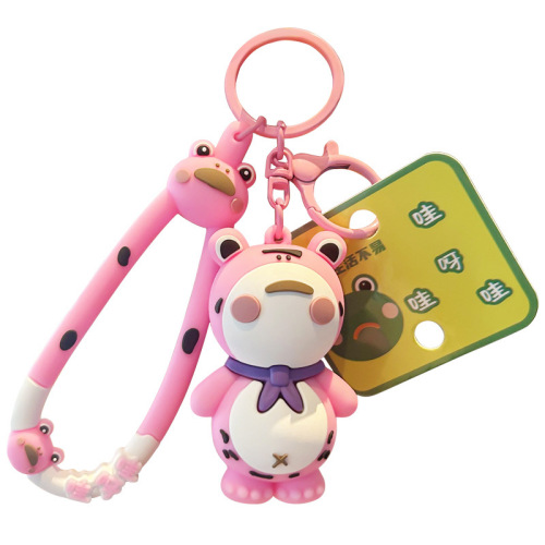 Internet celebrity lonely frog keychain creative cartoon three-dimensional soft plastic doll female bag pendant car pendant small gift