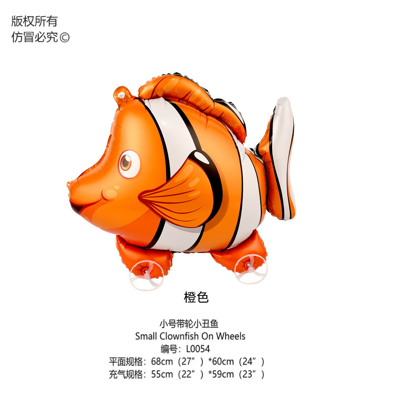 漫画インターネット有名人動物歩くホイール付きバルーン卸売子供の誕生日パーティーの装飾小道具屋外おもちゃ|undefined