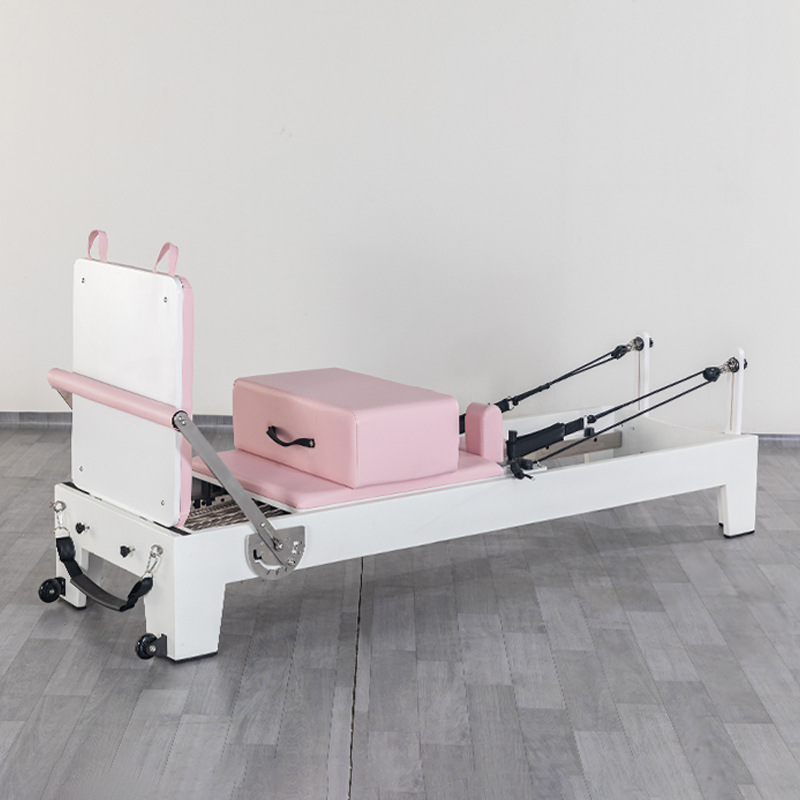 Estudio de yoga traje de cinco piezas equipo de pilates, barril de escalera, silla de pedal estable, cama central de pilates de arce Cadillac de roble