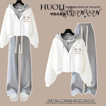 学院风套装女初中学生春季套装秋冬新款连帽卫衣运动服两件套