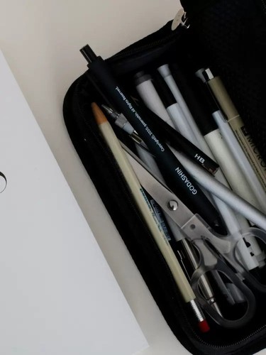 Pencil bag long large-capacity canvas stationery box for boys and girls pencil box student pencil stationery storage and organizationi