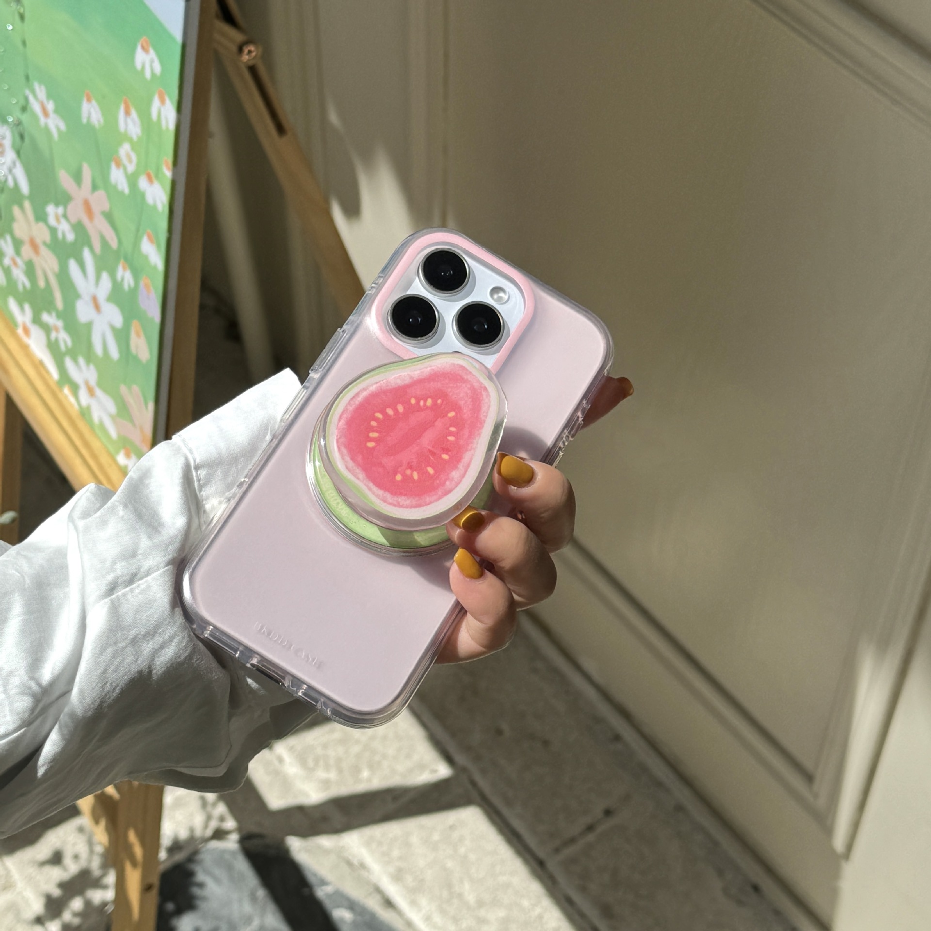 Verano simple rosa guayaba para Apple 15ProMax funda para teléfono móvil 16Pro atracción magnética 14/13 hembra 16PM celebridad de Internet