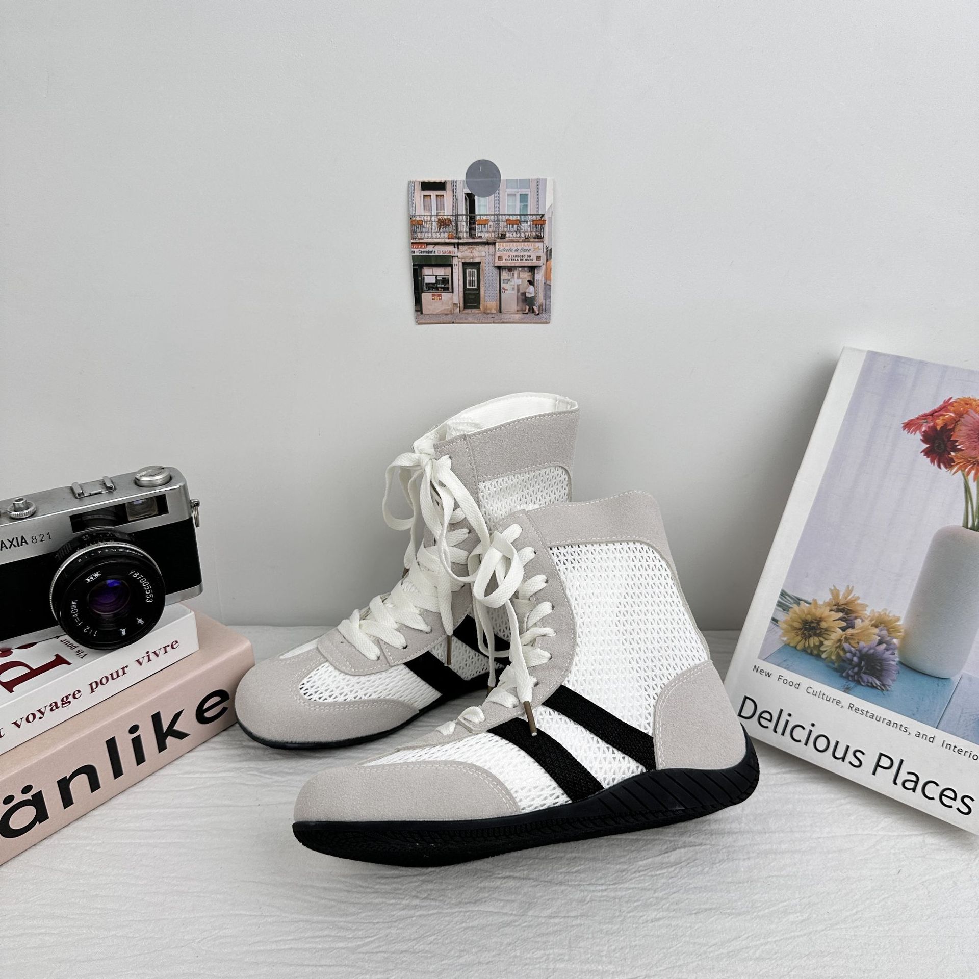 A9922 zapatos de boxeo de altura interior con suela blanda zapatos de entrenamiento alemanes de verano 2025 zapatos de carreras de moda retro versátiles image 8