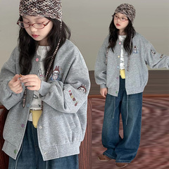 女童外套秋装2025新款韩版儿童棒球服学院风开衫卫衣女孩春秋夹克