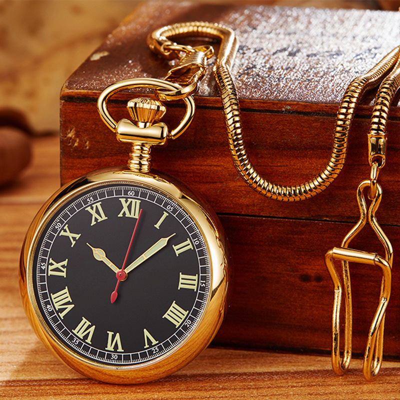 全自动机械全铜怀表正品翻盖潮流时尚经典罗马字复古挂链机械怀表