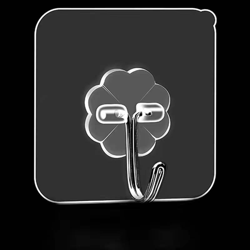 Sin perforaciones fuerte adhesivo colgante de pared transparente sin costuras pared de la cocina gancho sin perforar gancho pegajoso