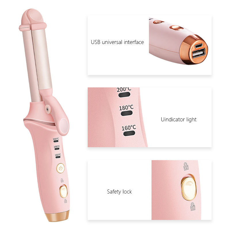 MESKY二合一无线直发器和卷发器 USB 可充电无线自动卷发器