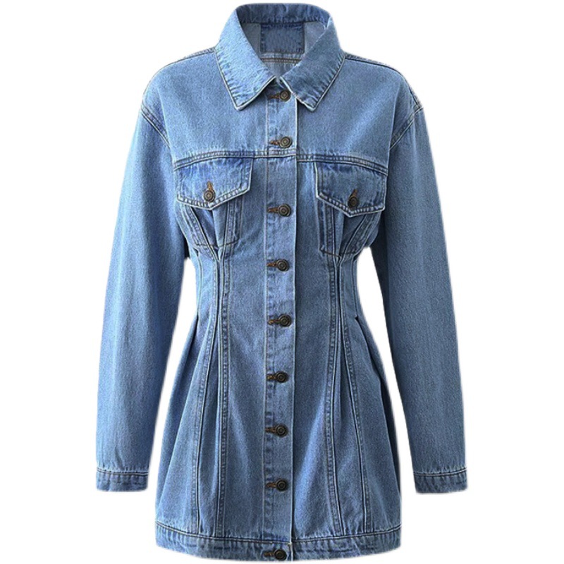 Women's Streetwear Solid Color Single Breasted Coat Denim Jacket display picture 8