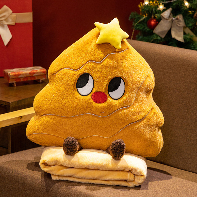 Creativo de dibujos animados Navidad árbol de Navidad almohada manta de coche de oficina 2 en 1 sofá asiento respaldo