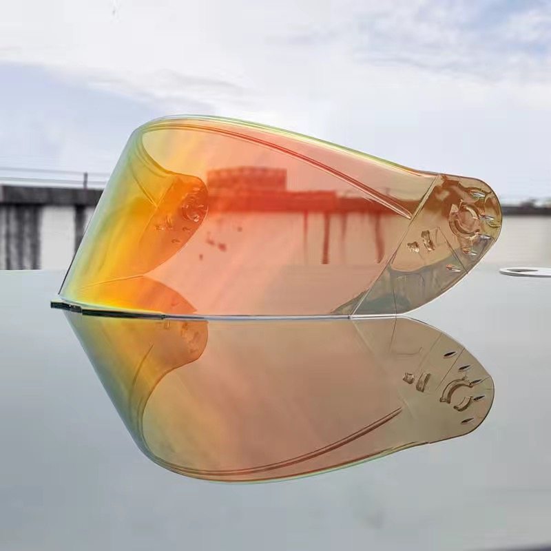 Lente para Casco ORZ966 Transparente Marrón con Recubrimiento Plateado, Lente Iridiscente Colorida para Bicicleta de Carretera, Protección para Ciclismo de Alta Velocidad