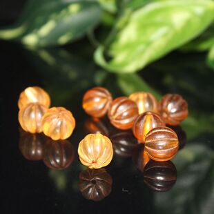 Handmade old colored glaze beads old colored glaze melon beads round beads accessories wholesale ancient beads old colored glaze pumpkin beads