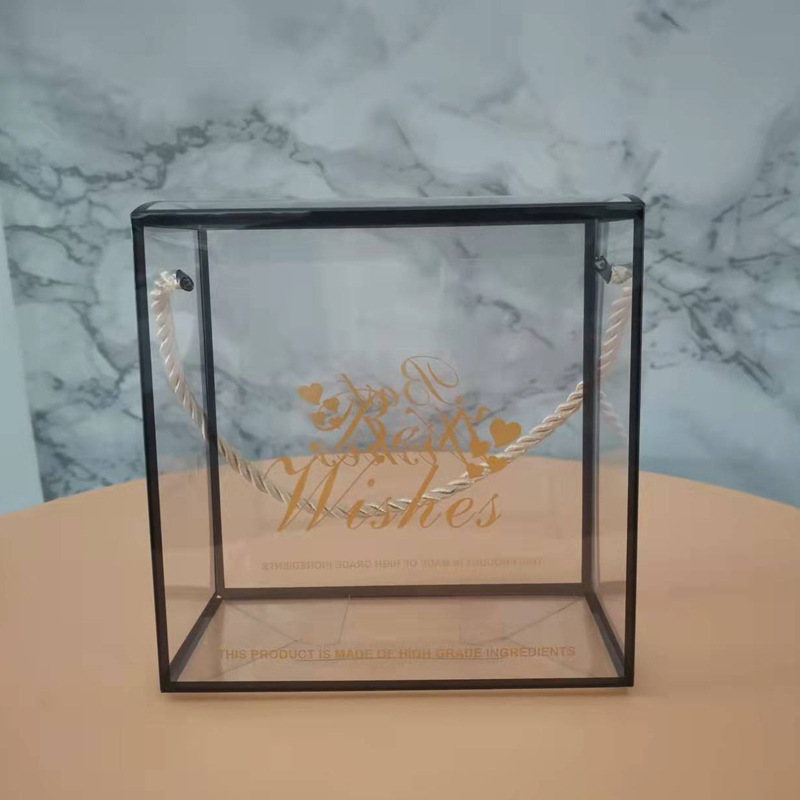 Bouquet exquisito caja de embalaje de mascotas transparentes de gran capacidad de flores de San Valentín en stock caja de embalaje transparente de PVC al por mayor