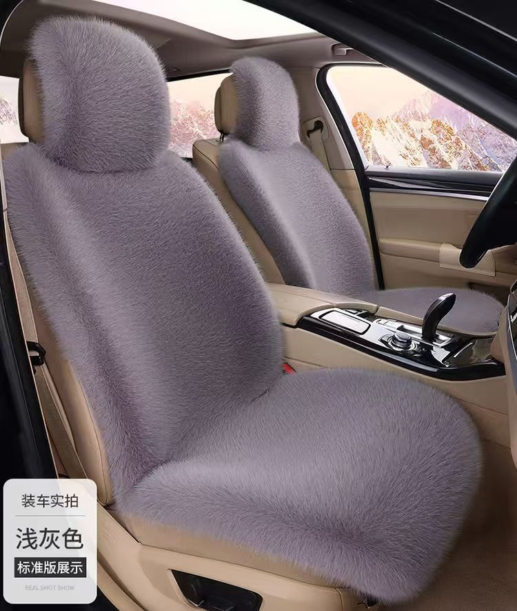 Car Seat Cushion Winter Plush Thickened Faux Fox Fur Universal Full Car Mat Winter Long Plush Warm Car Seat Cushion