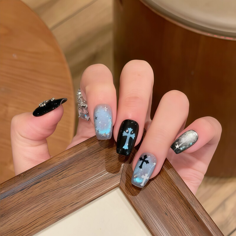 Cat-eye nail art, dopamine-inspired, high-end, niche design, new short oval-shaped nail stickers, wholesale, direct from the factory Cat-eye nail art, dopamine-inspired, high-end, niche design, new short oval-shaped nail stickers, wholesale, direct from the factory