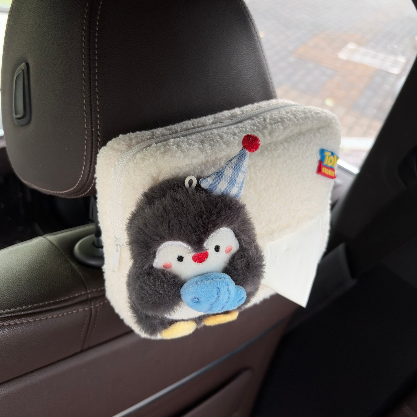2026 New Penguin Car Tissue Box, Armrest Box Tissue Holder, Seat Back Hanging Tissue Bag, Cute for Women