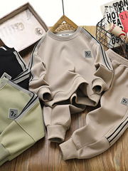 男童套裝2024春秋新款童裝男孩中大童衛衣衛褲兩件套中小學生套裝