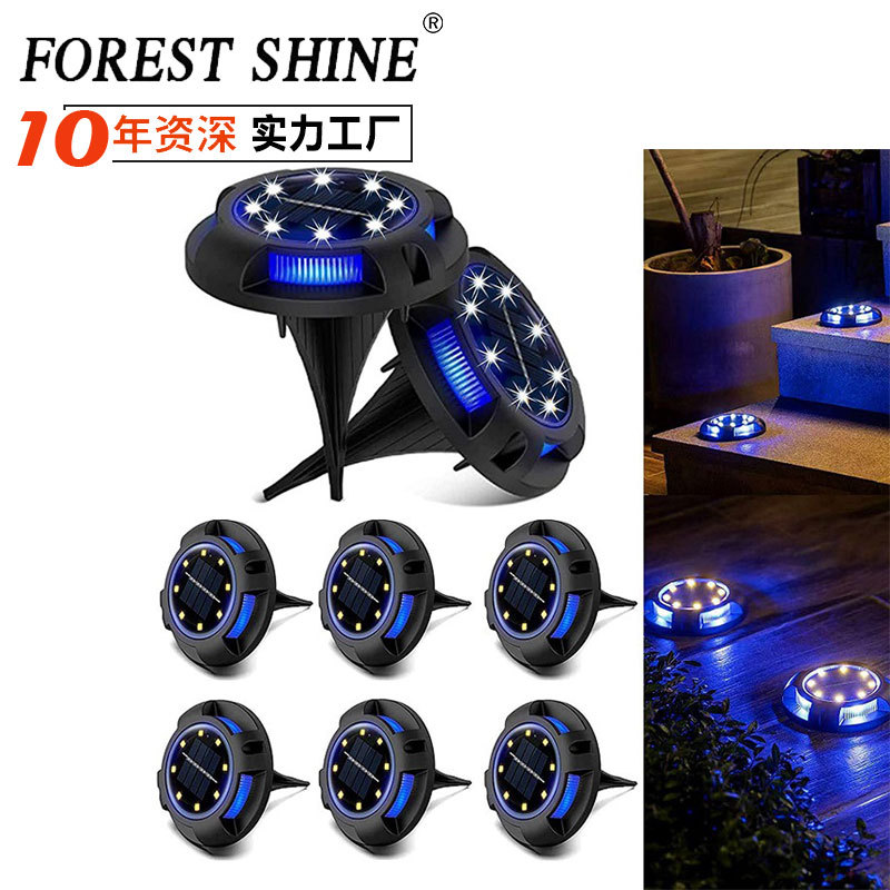 Transfronterizo solar lámpara subterránea al aire libre impermeable LED plug-in lámpara redonda jardín decoración césped lámpara fábrica ventas directas