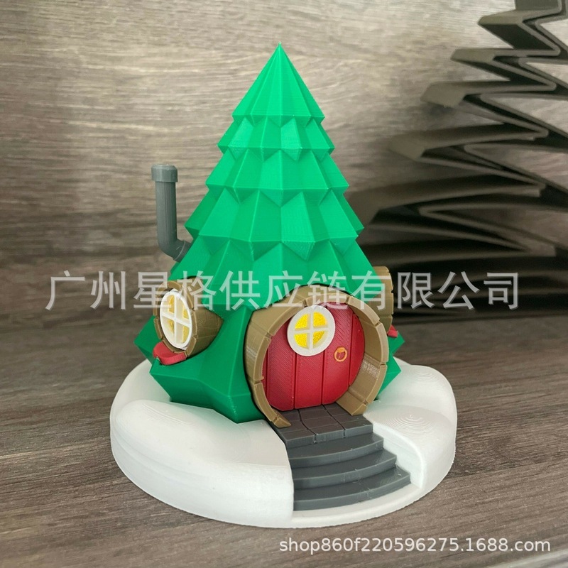 跨境新品 Weihnachts-Kerzen-Haus 圣诞树屋LED茶杯蜡烛装饰摆件|undefined