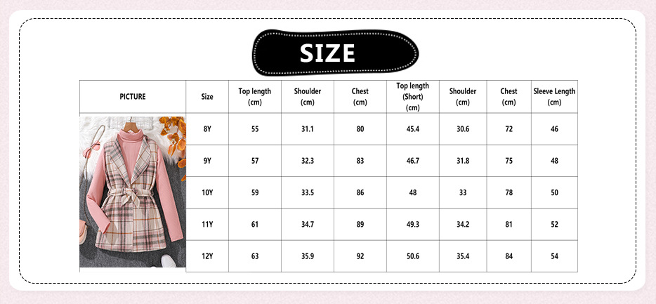 Mädchen Weste Anzugjacke Und Rollkragen Langarm T-shirt Set_voghion.com