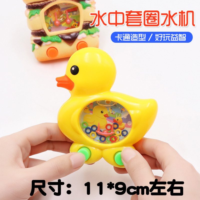 연한 파란색 작은 노란색 오리 물 기계 5개