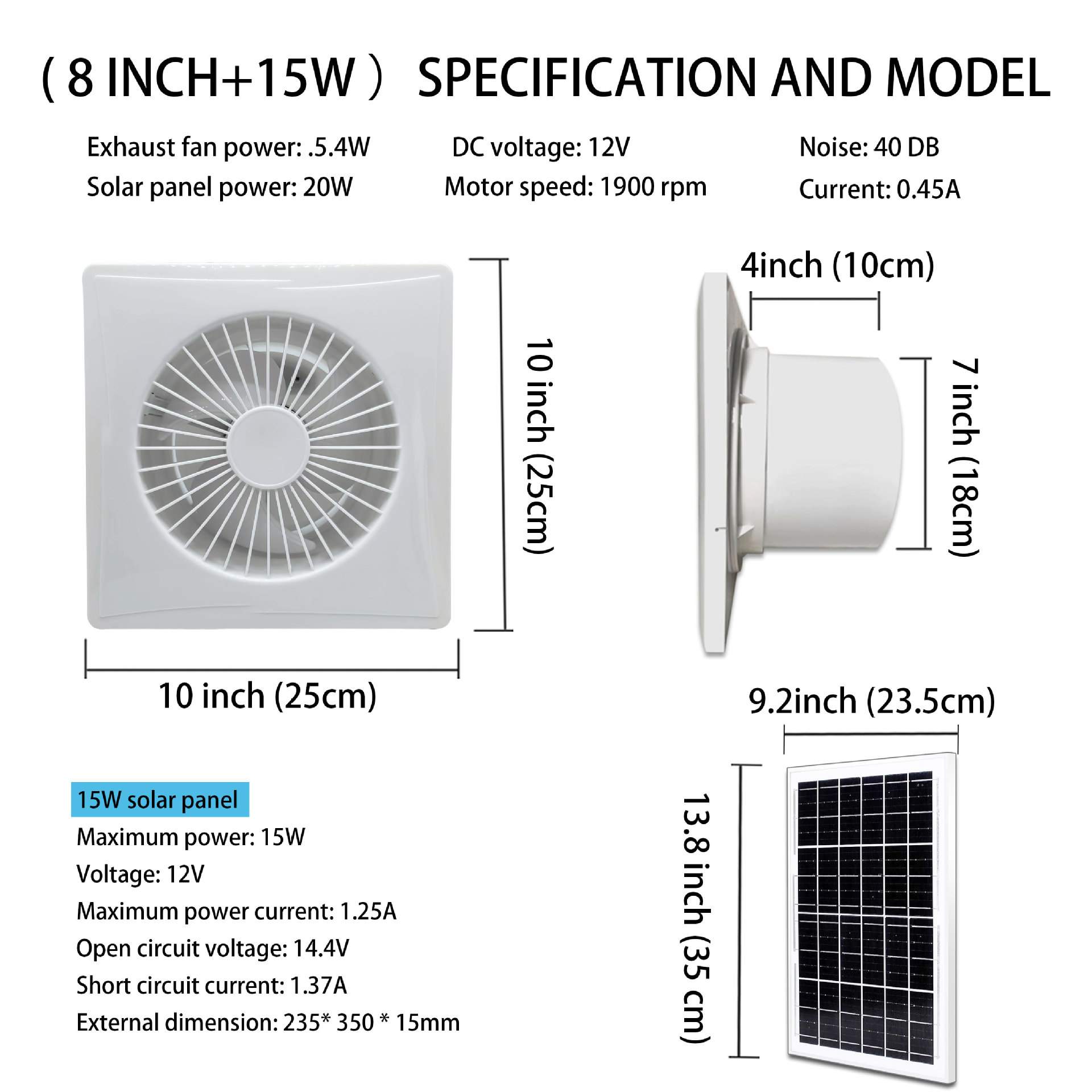 화이트 모델-사양-8inch-15w