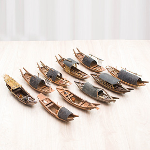 Antique Sailing Decorations Small Boat Model Handmade Wooden Small Boat Model Fishing Boat Shaoxing Wupeng Special Olympics