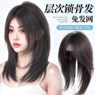假发女半头套不用戴发网假发女片头顶增发量蓬松补发中长发锁骨发