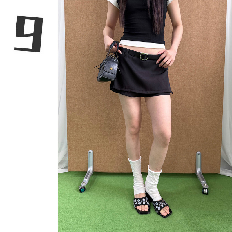 [9hour] Korean-style high-waisted slimming versatile casual short skirt for women, summer casual skirt-pants C2578
