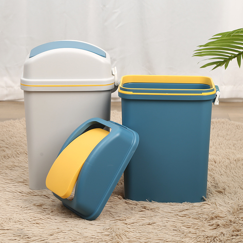 スイング蓋トイレゴミ箱家庭用リビングルーム寝室キッチンスリットフリップ蓋厚みのある正方形の紙バスケットメーカー卸売|undefined
