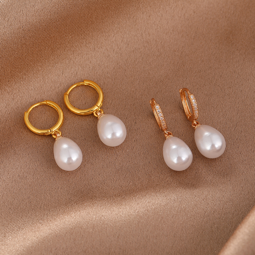 Retro universal geometric small design earrings drop-shaped with…
