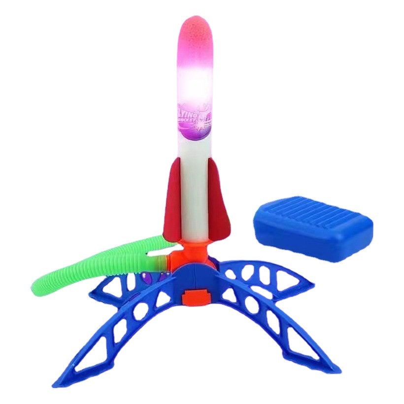 Venta al por mayor de Internet celebridad flash pistola skyrocket pistola pie para niños bolsa de aire EVA deportes al aire libre juguete puesto