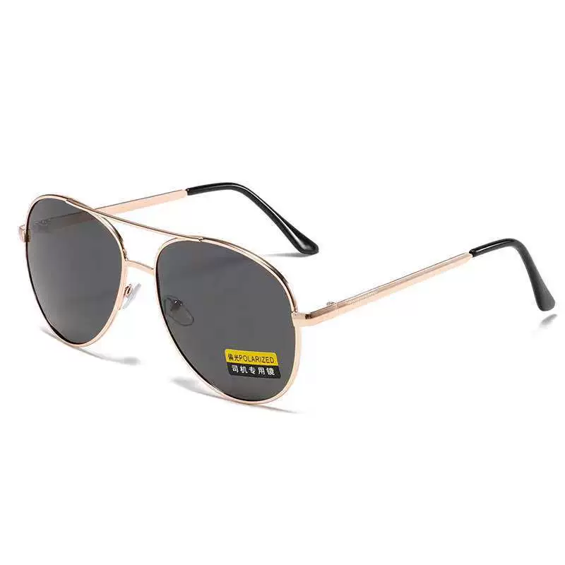 Sunglasses, retro metal square frame, polarized lens options, lightweight