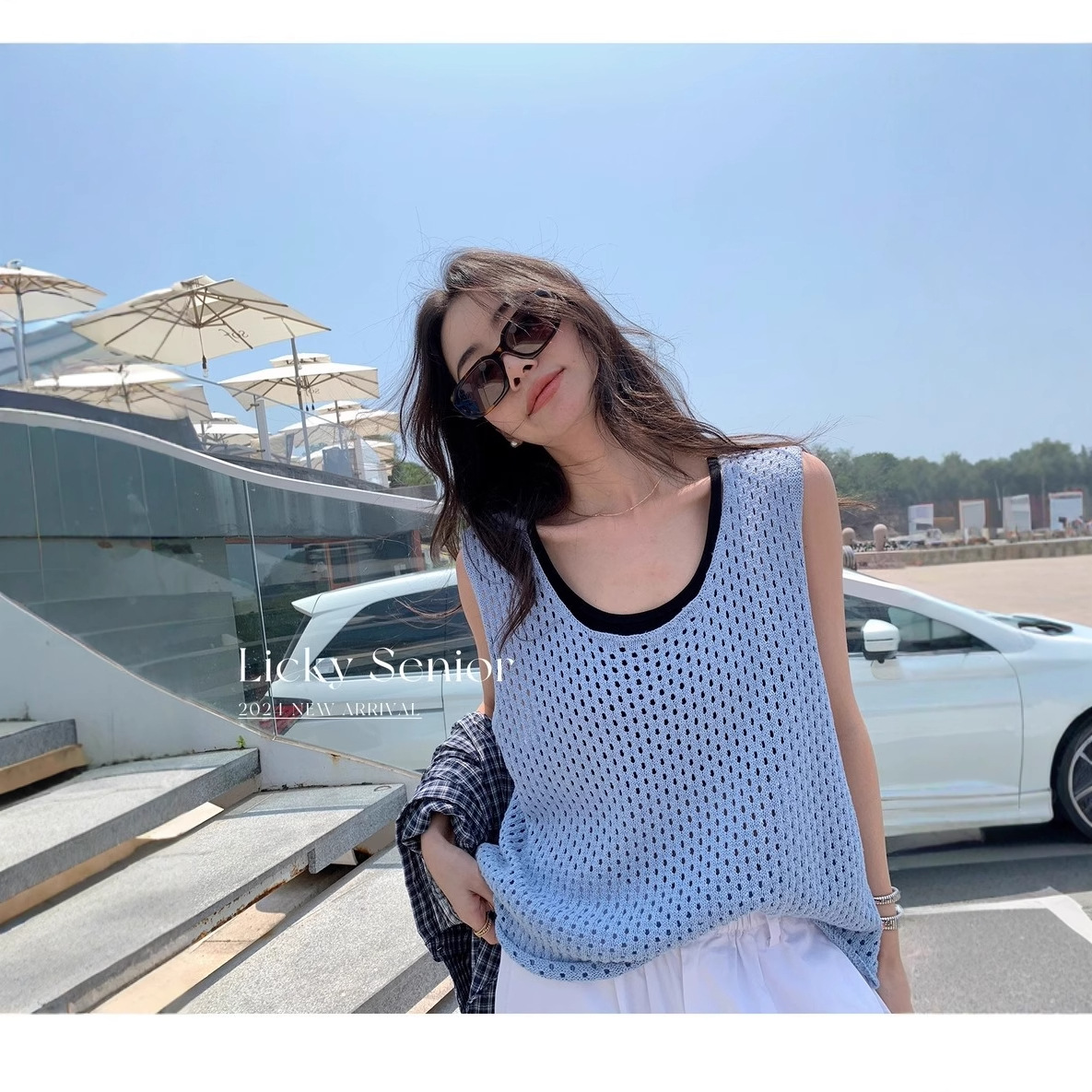 LS 自留推荐！ 新和纸系列 挑孔背心女镂空百搭透气上衣