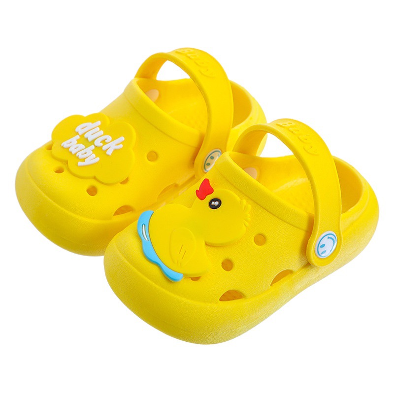 Zapatillas para niños verano niños interior antideslizante casa dibujos animados bebé niñas Fondo suave niño cerrado dedo del pie sandalias agujero zapatos