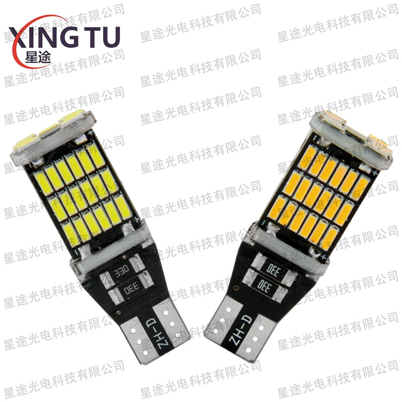 Автомобильные светодиодные огни заднего хода декодирование T15 4014 45SMD подсвеченные поворотные огни мотоциклов маленькие огни