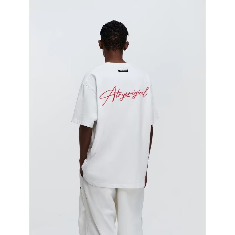 Atry Heoar Floral Print Short-Sleeved Women's T-Shirt Men's Loose Retro Couple's Wear American High Street Round Neck Top Atry Heoar Floral Print Short-Sleeved Women's T-Shirt Men's Loose Retro Couple's Wear American High Street Round Neck Top